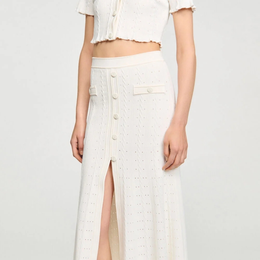 Sandro Pointelle knit midi skirt - Picture 3 of 12